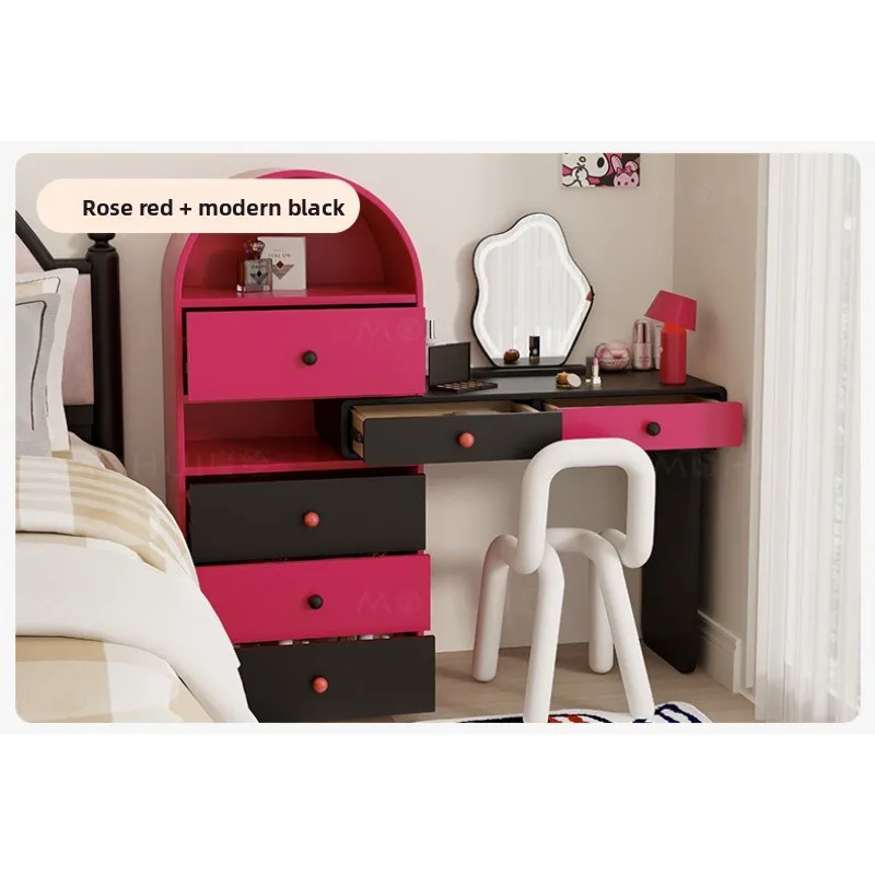 Corner semi-enclosed dresser chest of drawers, integrated girls' bedroom locker, solid wood bedside cabinet French dresser