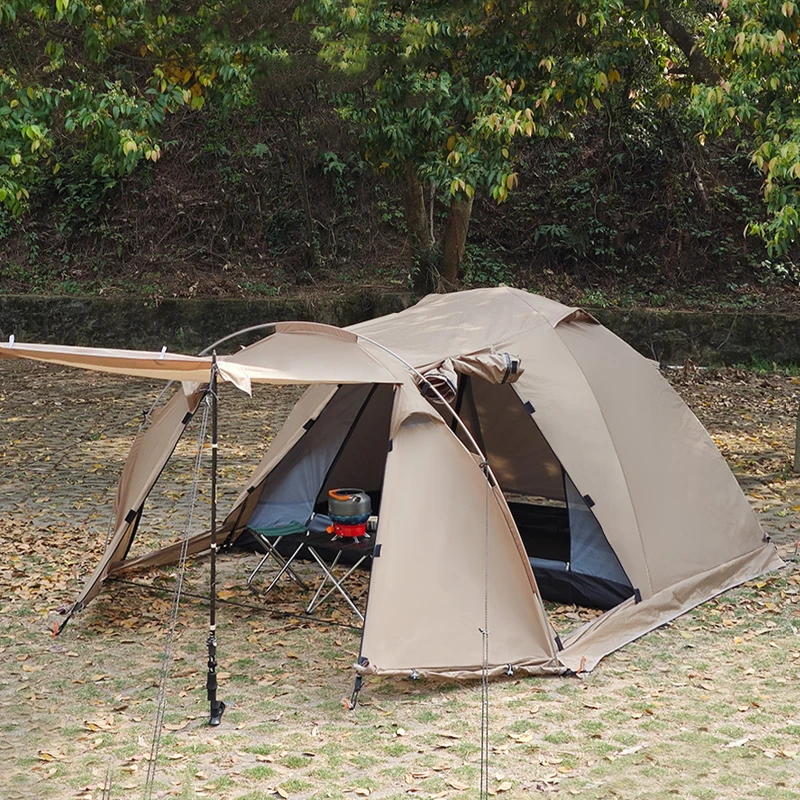 Large Space Winter Camping Tent Portable Outdoor Folding Sun/Rain-Proof Flame-Retardant Tunnel Back Room
