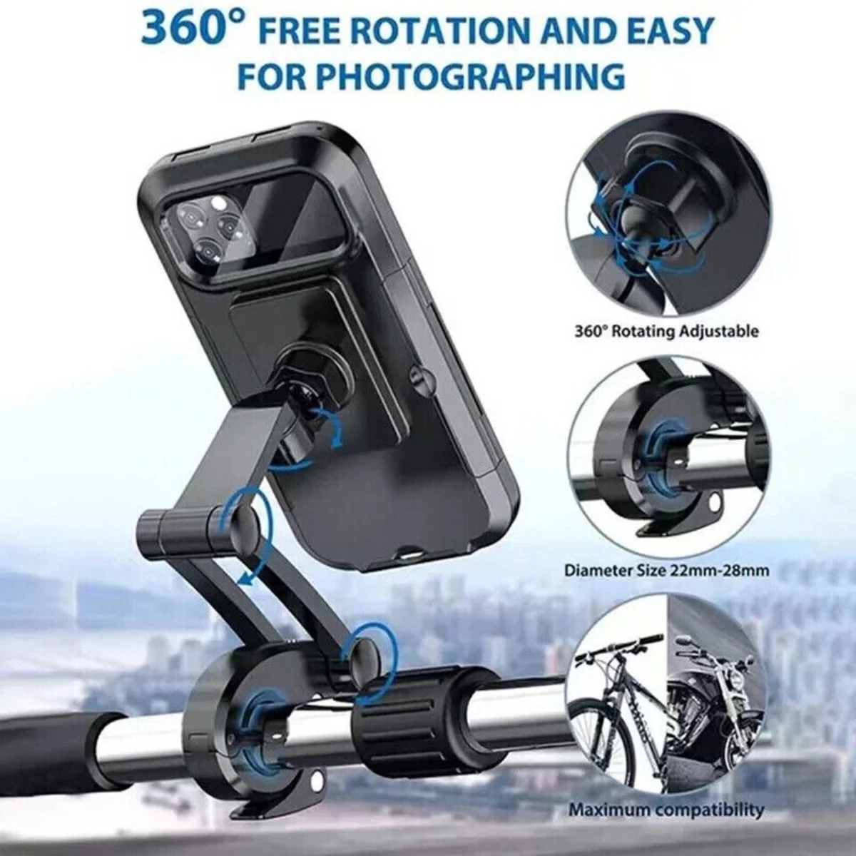 حافظة هاتف مضادة للماء للدراجة والدراجة النارية ، حامل تثبيت للهواتف المحمولة ، المملكة المتحدة ، من من من من من نوع UK ° #6