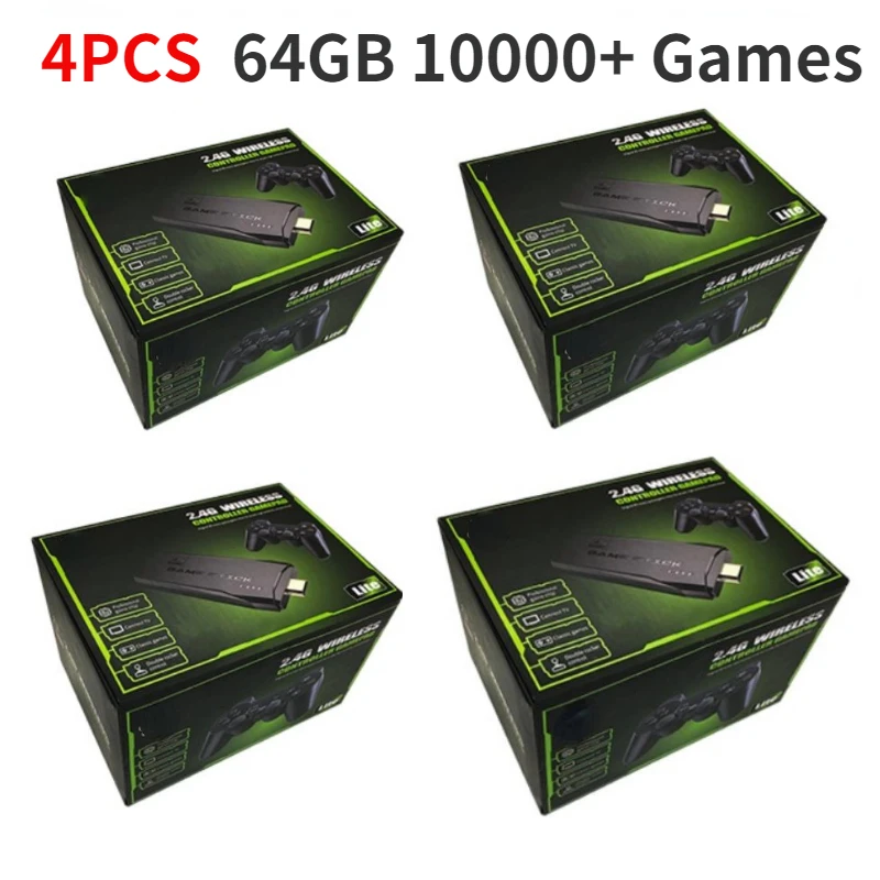 Top! 2pcs 3pcs 4pcs 20pcs 28pcs 30pcs 32pcs 60pcs Video Game Console 64G Built-in 10000 Games For VIP Clients