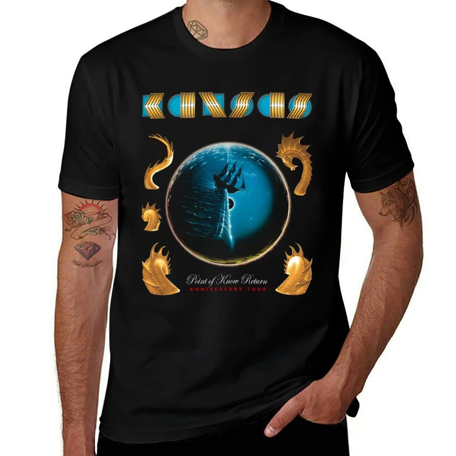 Kansas - Point of Know Return - T-shirt en coton à manches courtes, décontracté, à la mode, pour anniversaire