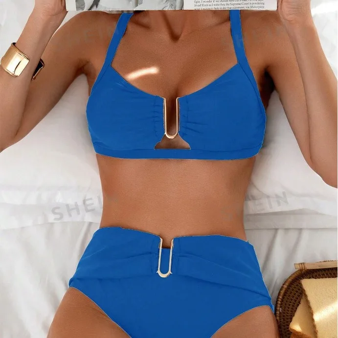 Push Up Bikini Set Swimsuit Women Two Pieces High Waist Backless Swimwear Women Summer Bathing Suits