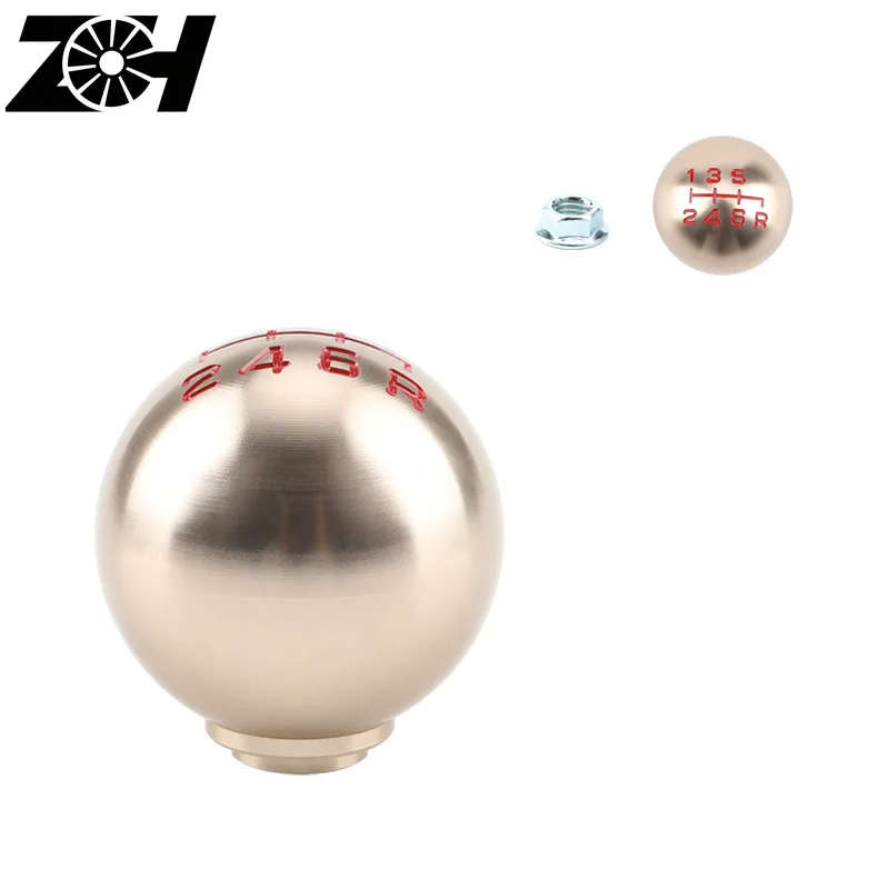 Car Aluminum 5 6 Speed Ball Shape Gear Shift Knob AT MT Shifter Lever M10*1.5 Fit For Honda Civic City FD2 FN2 EP3