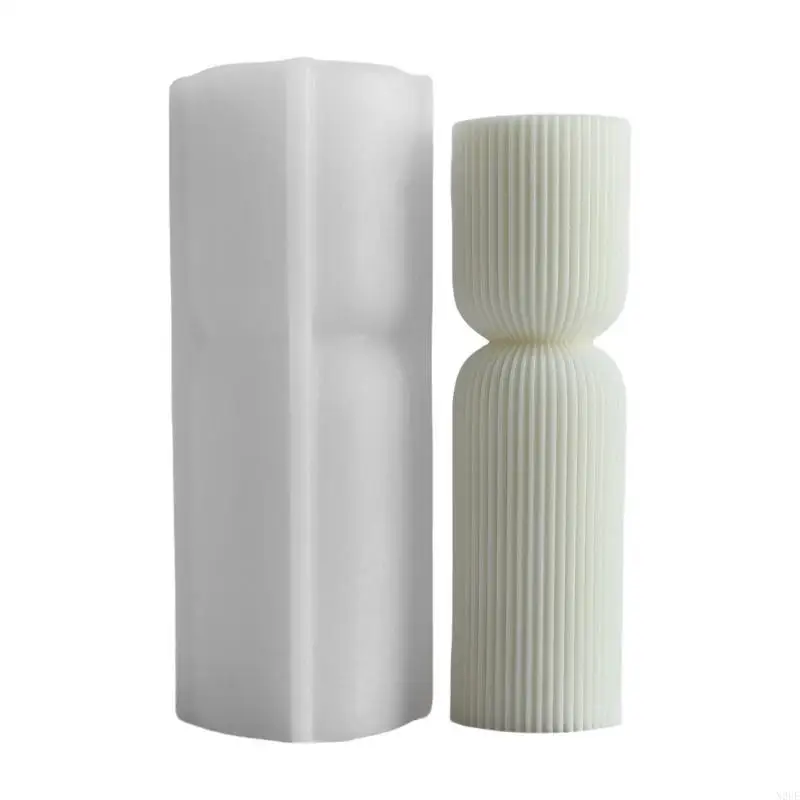 

N2UE Easy to Demold Mould Gypsum Mold for Home Decoration Striped Pillar Shaped Aromatherapys Mold Jewelry Tools