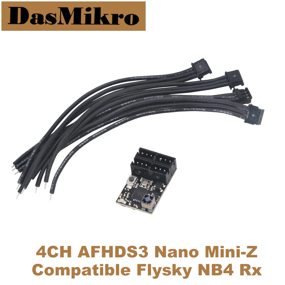 DasMikro New 2.4GHz 4CH AFHDS3 Nano Receiver PWM Output With Tower antenna For  Flysky Noble NB4 Transmitter