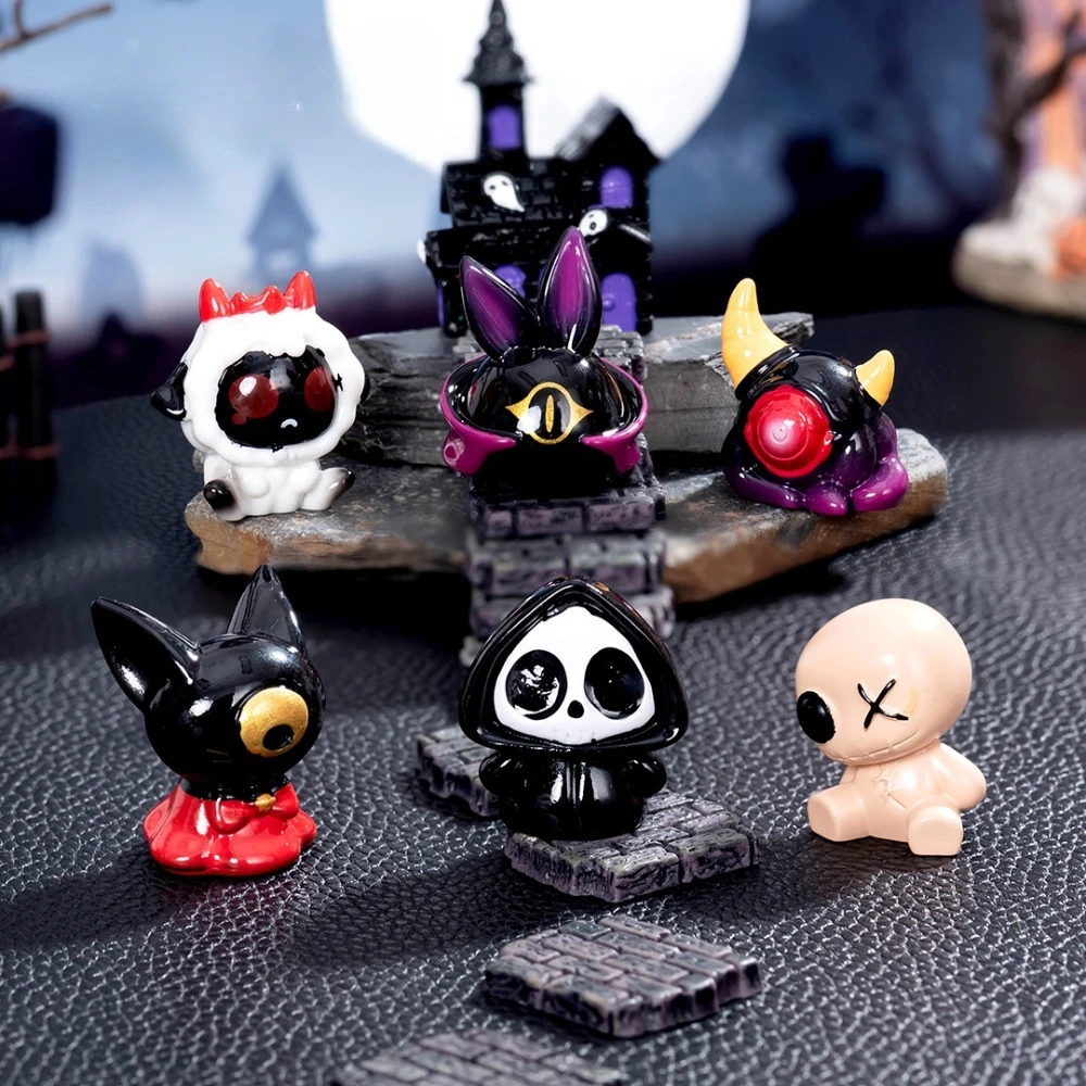 sell well 8Pcs Creative Halloween Resin Ornaments Micro Landscape Death Demon Diy Desktop Ornaments Accessories Gift Toys