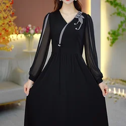 Autumn Long Sleeved Dresses 2024 New Casual and Fashionable Style Dresses Loose and Slimming Temperament All-match Chic Vestidos