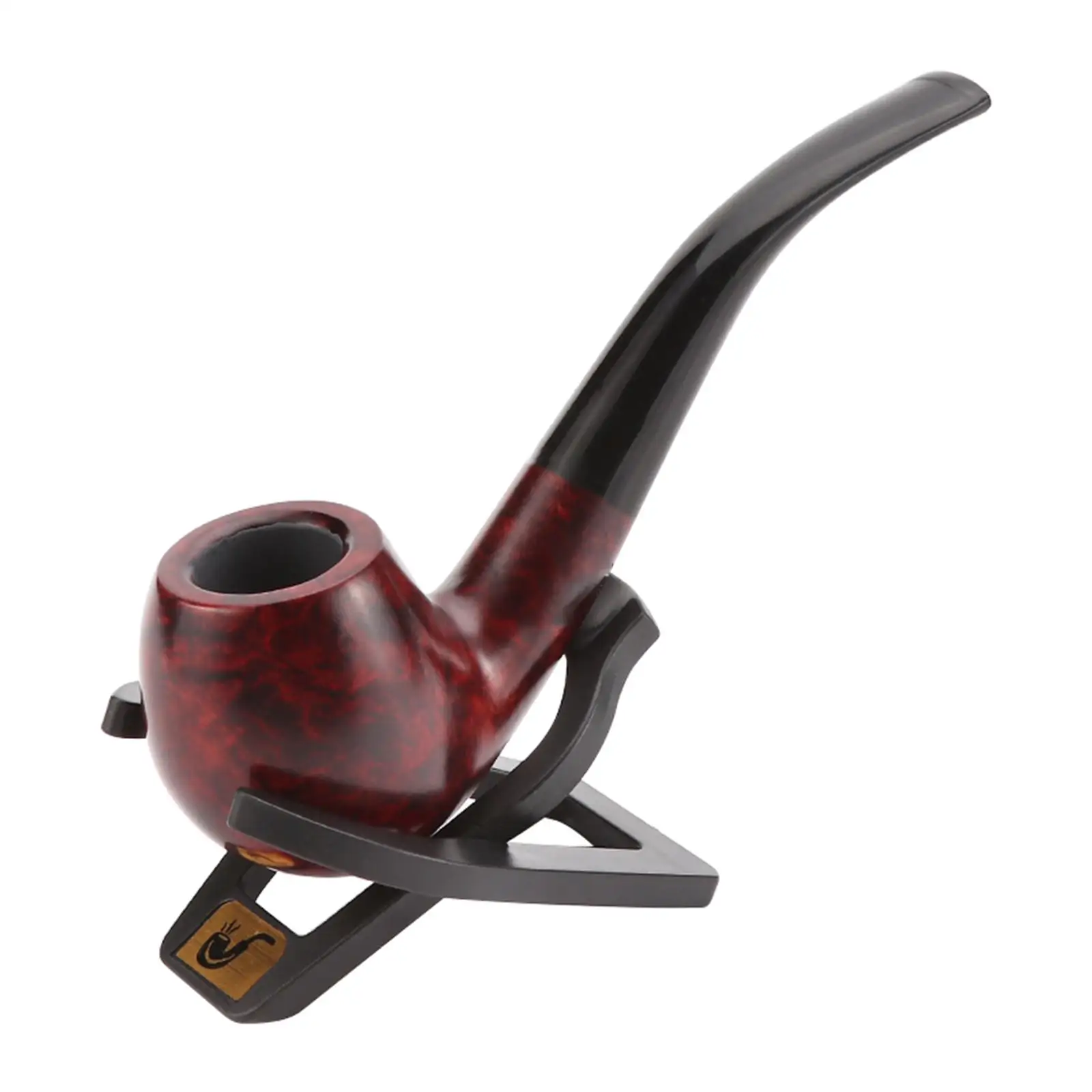 Foldable Black Plastic Pipe Stand Rack Holder for 1 Tobacco Pipe