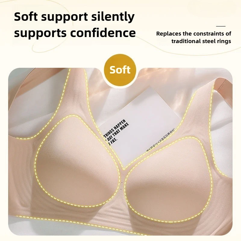 Light Thin Bra ผู้หญิงนุ่มสนับสนุน Breathable Comfort ไม่มีแหวนเหล็กผู้หญิง Bra Lithe Anti Sagging เครื่องซักผ้า Bras สําหรับผู้หญิง