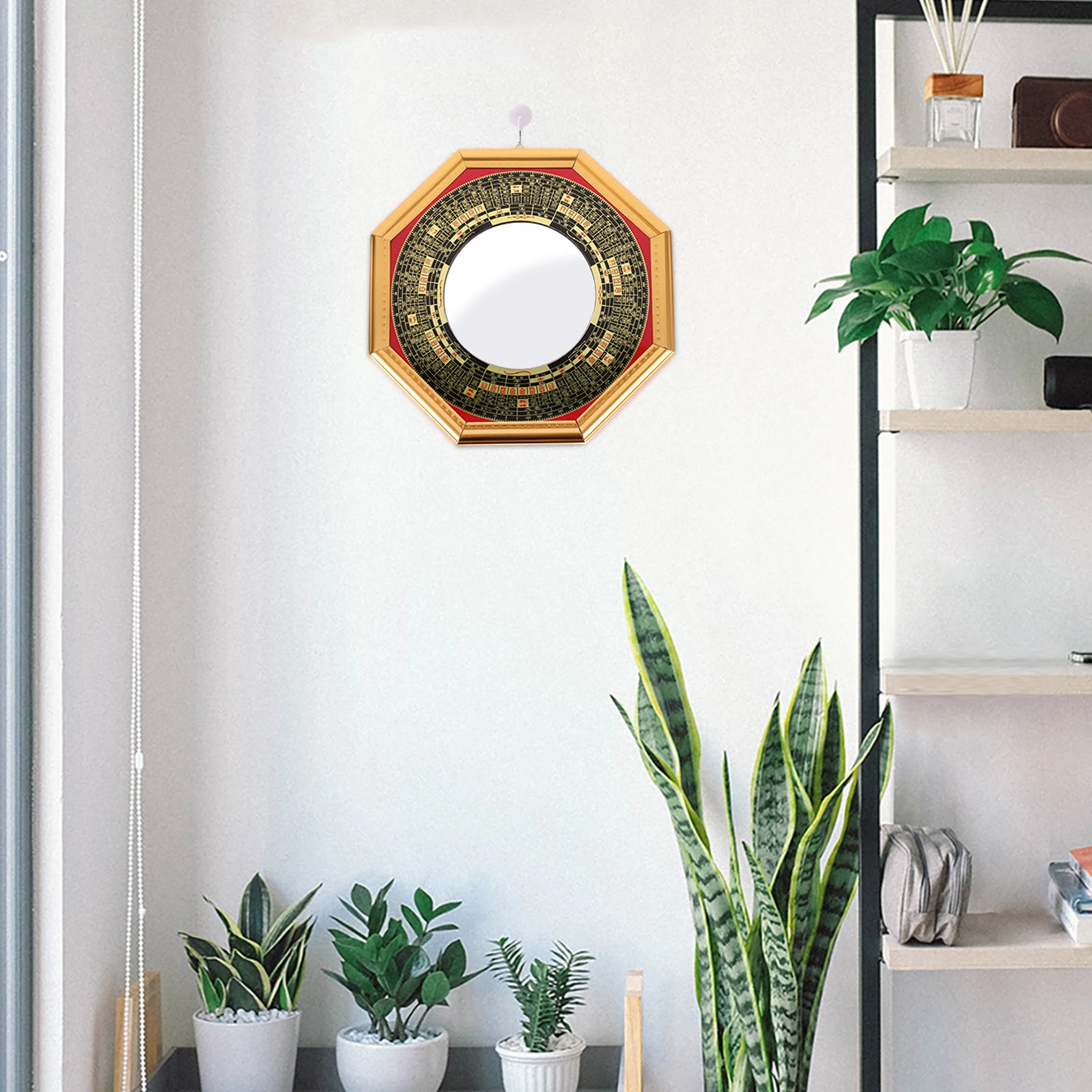 

Convex Bagua Mirror Hanging Decoration Copper Craft Wall Adornment Exorcism Ornament Home Blessing Decor Temple Style Gift