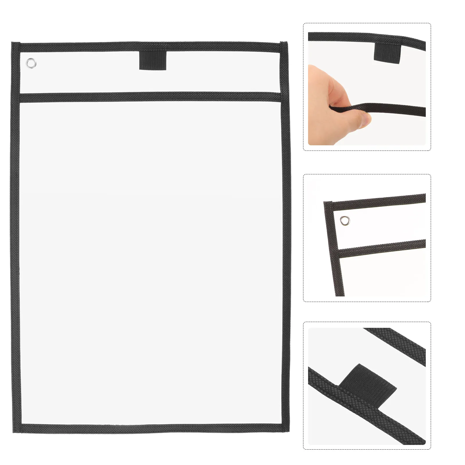 

6Pcs Clear PVC Dry Erase Pockets Reusable Sleeves Oversized Marker Holder for Classroom Office Teaching Supplies School Storage