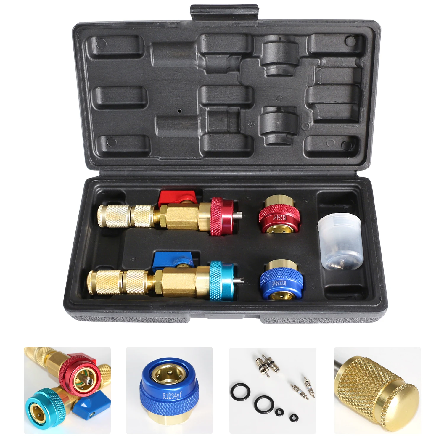 R134a R1234YF Valve Core Needle Fast Replacement Disassembly Tool Automotive Air Conditioning Repair Wrench