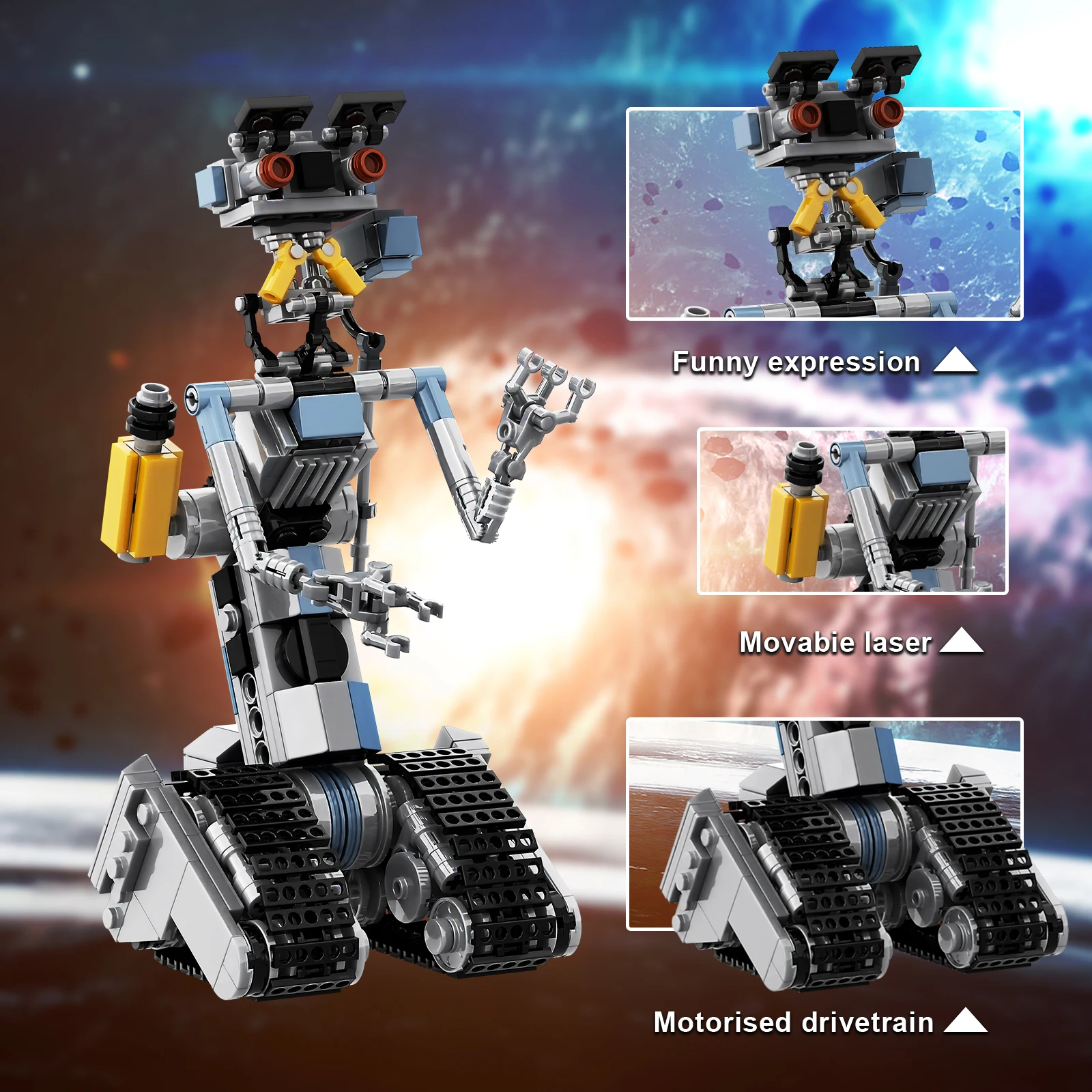 ジョニー5ロボットビルディングブロックセットモーターショーツ