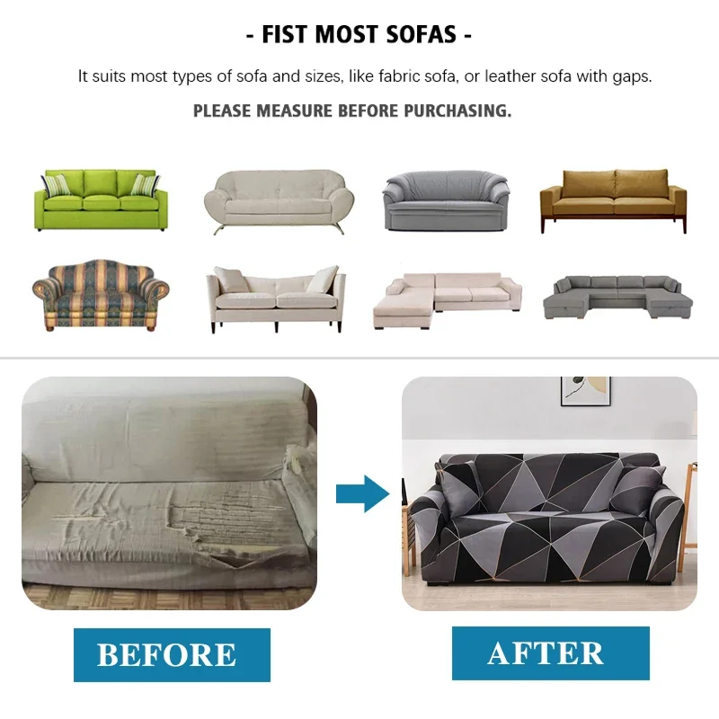 Bild 5: 1pc Geometrie Sofa Abdeckungen für Wohnzimmer Elastische Sofa Abdeckung Ecke Couch Abdeckung Sofa Schonbezüge Stuhl Möbel Schutz