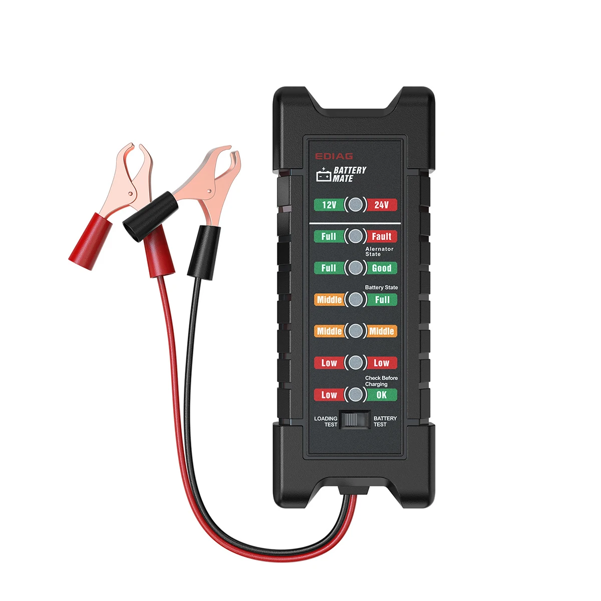 Alat Uji Baterai Mobil 12V 24V Smart 11 Lampu LED, Uji Beban, Proteksi Reverse, Pemeriksa Alternator Mobil Motor, Alat Pengukur Tegangan Baterai