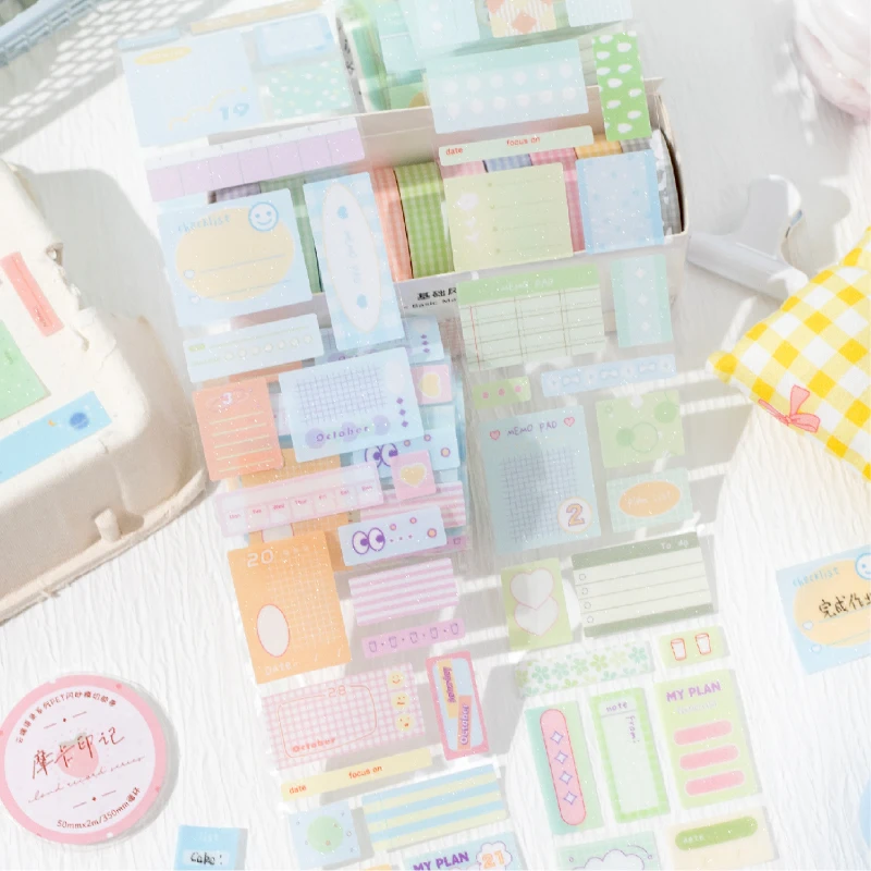 

Стикерная лента с блестками Kawaii Ins, 50 мм * 2 м/рулон, для творчества, дневников, альбомов, скрапбукинга, колажей, канцелярские товары