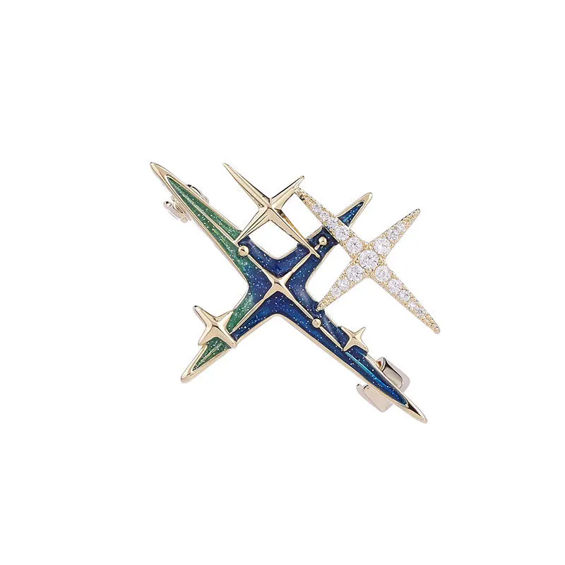 Starry Sky Niche Design High-End Suit Jacket Accessory Fixed Clothing Unisex Meteor Shower Brooch