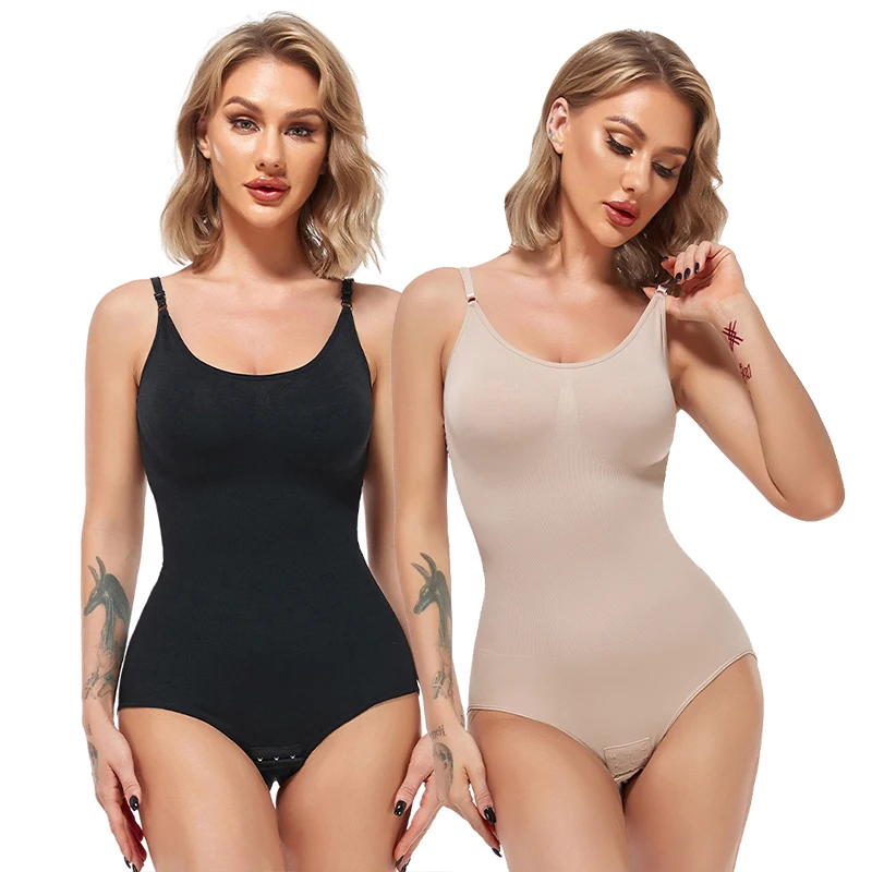 Shapewear Bodysuit For Women Skinny Tights Soft Body Shaper Bodys Slimming Underwear Spaghetti Strap Bodysuits Black