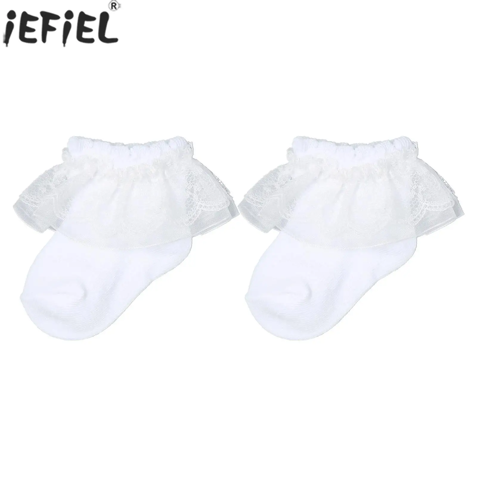 

Newborn Baby White Baptism Socks Turn Cuff Cotton Christening Socks for Church Events Birthday Wedding Party Gifts Photography