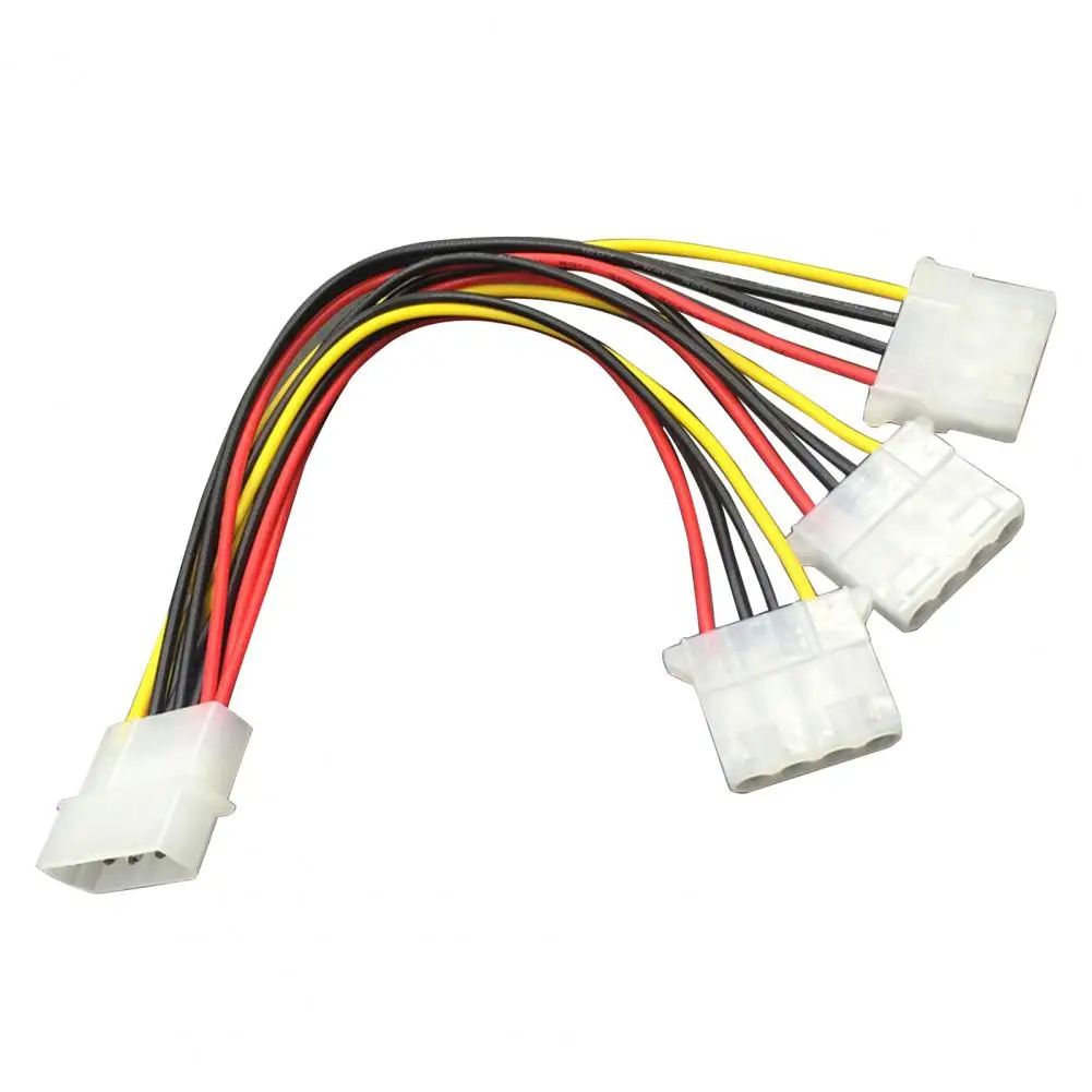 Unique Portable Big 4-pin 1-to-3 IDE Molex Male to Female Adapter Durable Wear-resistant Power Supply Cable for PC