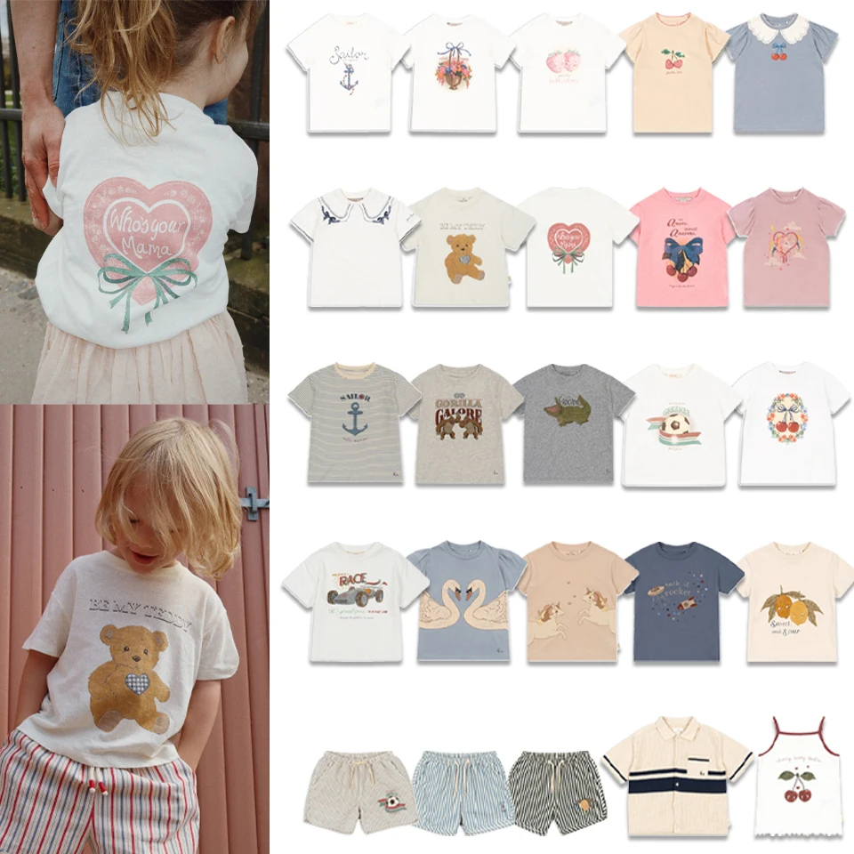 

2025 Summer Tops Kids T Shirt Children's Clothing Baby Girls Clothes Short Sleeves Suits Boys Gorilla Bottom Kids Girls Clothes