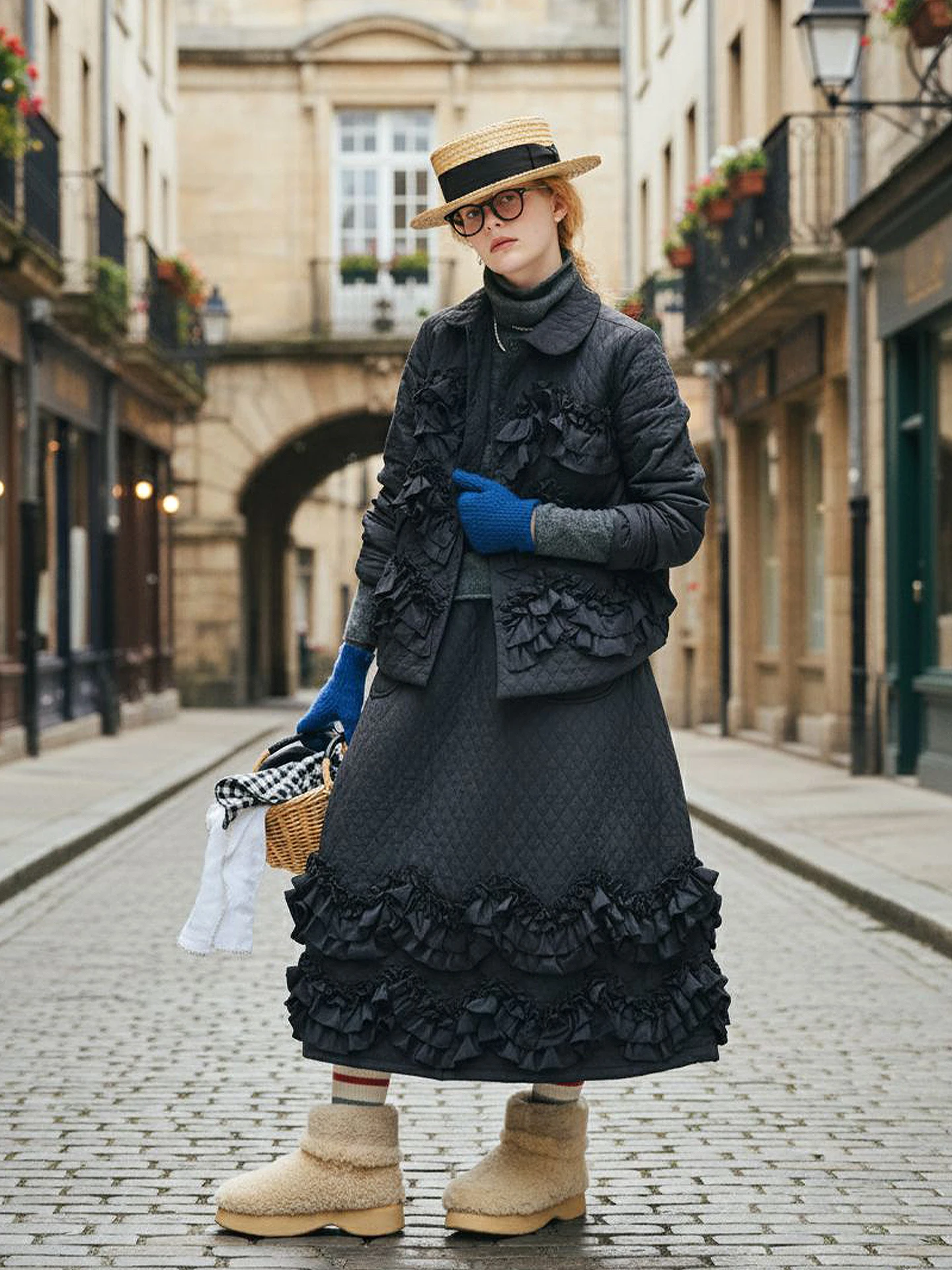 

Black Quilted Ruffle Jacket Lattice - Quilted Cotton Coat Shopping & Shooting Fashionable & Lively 255299