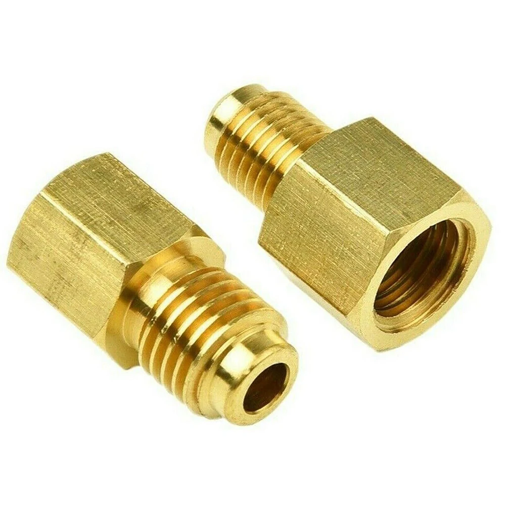 

2Pcs/Set R134a To R12 Fitting Adapter 1/4 Female Flare 1/2 Acme Male Valve Kits Easy Installation Car Repair Tool