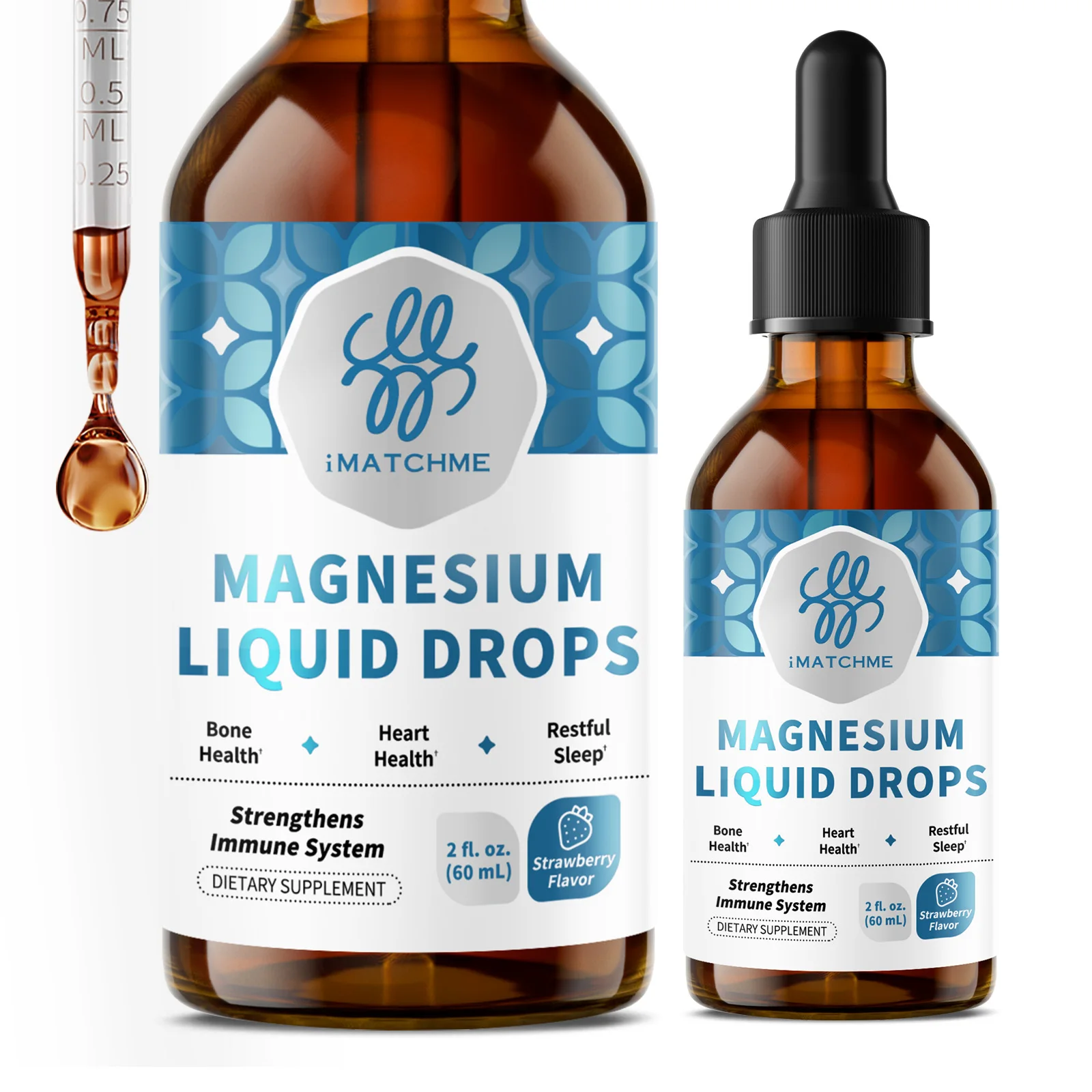 iMATCHME 6 IN 1 Magnesium Drops Bone Strength Stress Support Muscle Comfort Support Healthy Sleep Strengthens Immune System
