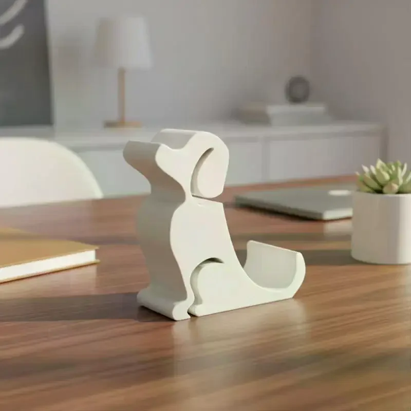 

3D-печатный держатель для телефона в форме собаки — милая подставка-статуэтка в виде питомца, современный настольный органайзер для дома и офиса