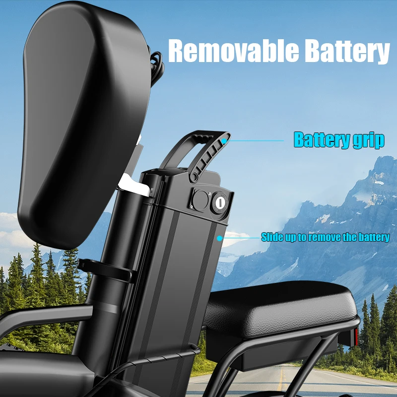 14'' Commuter Ebike--G11, 500W Motor, Removable Battery Max 19.9MPH Rear Disc Brake with Two Shock-Absorbing Models Optional, Mini Electric Bicycle for Adults, College Students, Commuters & Urban Riding E-Bike image 7