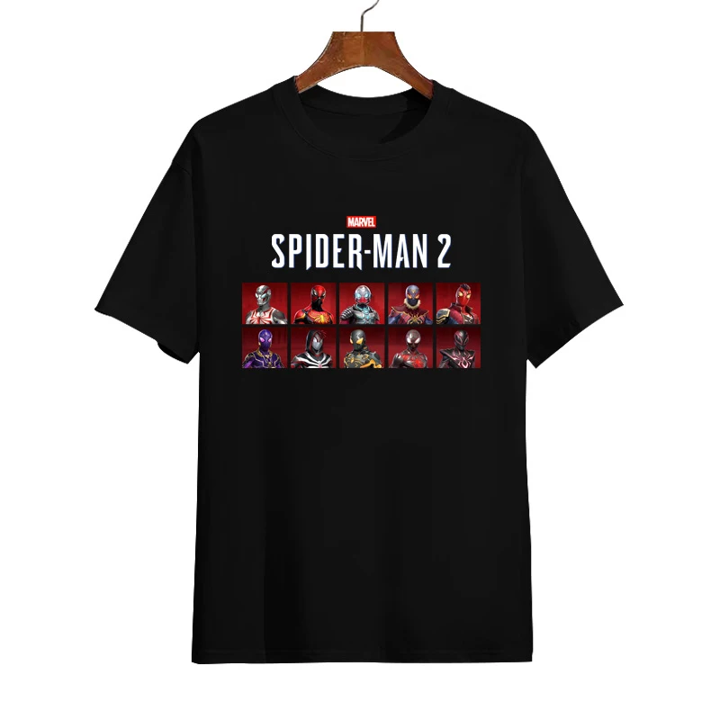 Marvel Spiderman 2 Game Marvel Spiderman 2 maglietta a maniche corte Spiderman mezza manica in cotone da uomo e da donna