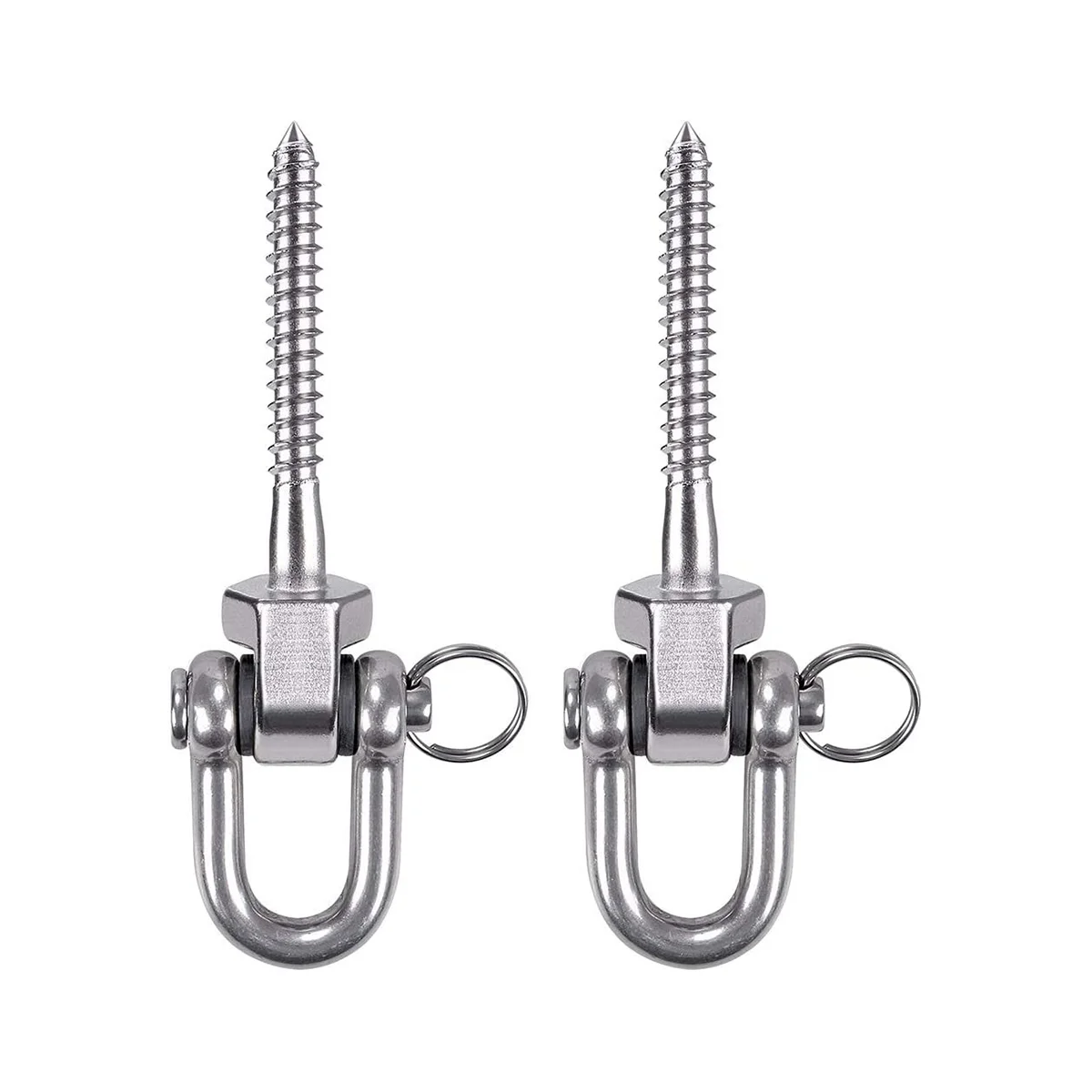 2Pcs Permanent Antirust Stainless Steel 304 Screw Bracket Heavy Duty Swing Hanger 1800LB Capacity, Indoor Outdoor