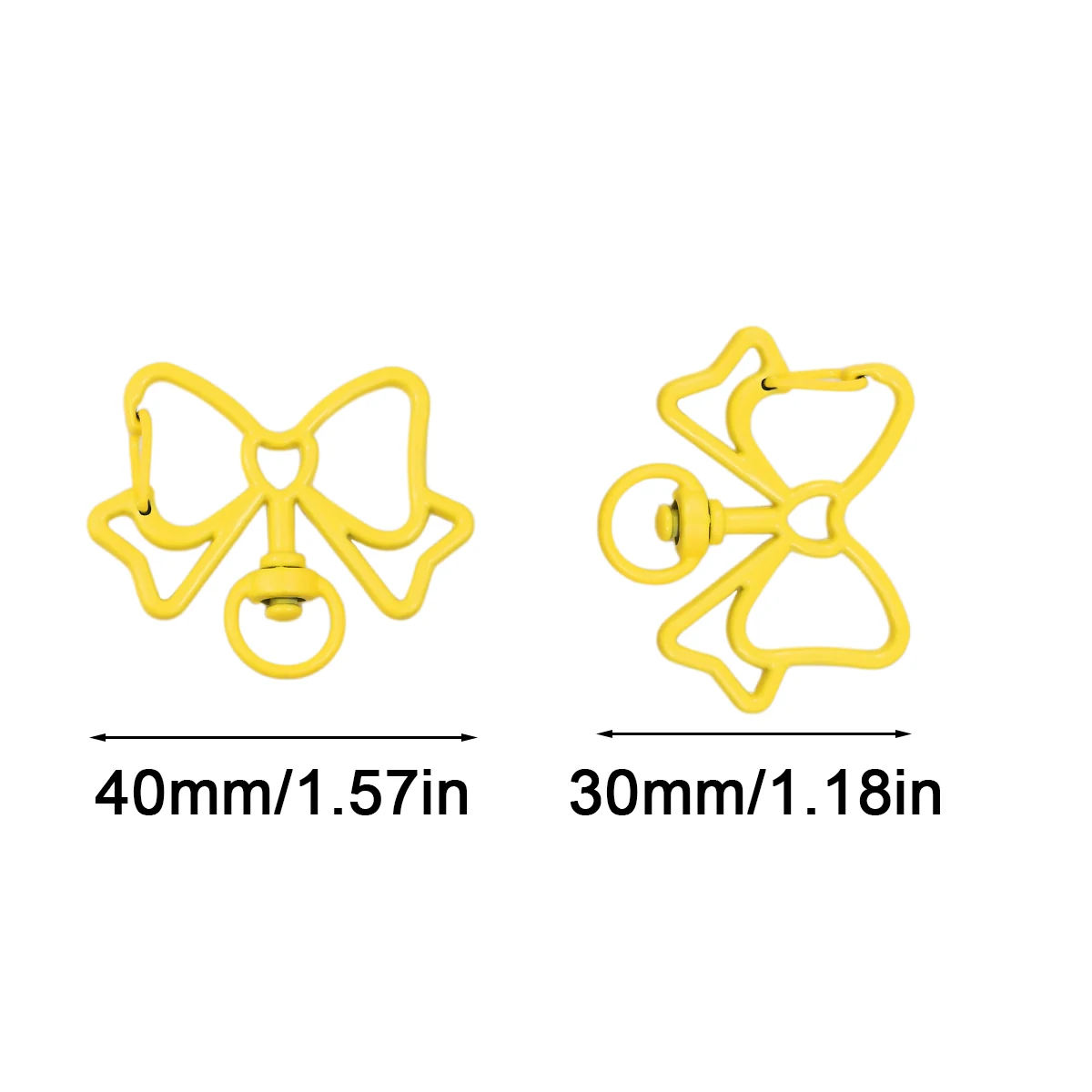 40mm Zinc Alloy Bow Clasp in Yellow for Handmade DIY Jewelry Making Suitable for Beaded Bags Wallets Bracelets Accessories