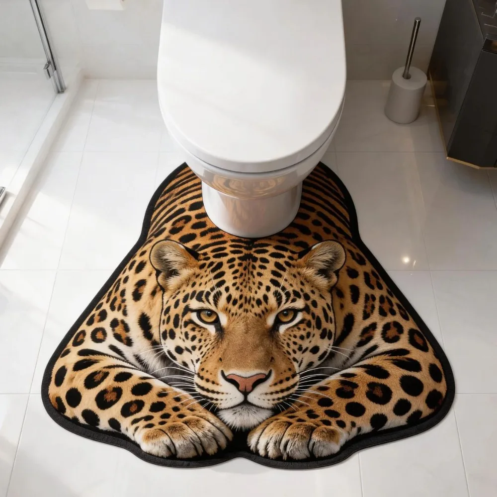 40×50CM 50×60CM Lifelike Animal Toilet Floor Mat Non-slip Diatomaceous Earth Toilet Rug Washable Water-absorbing