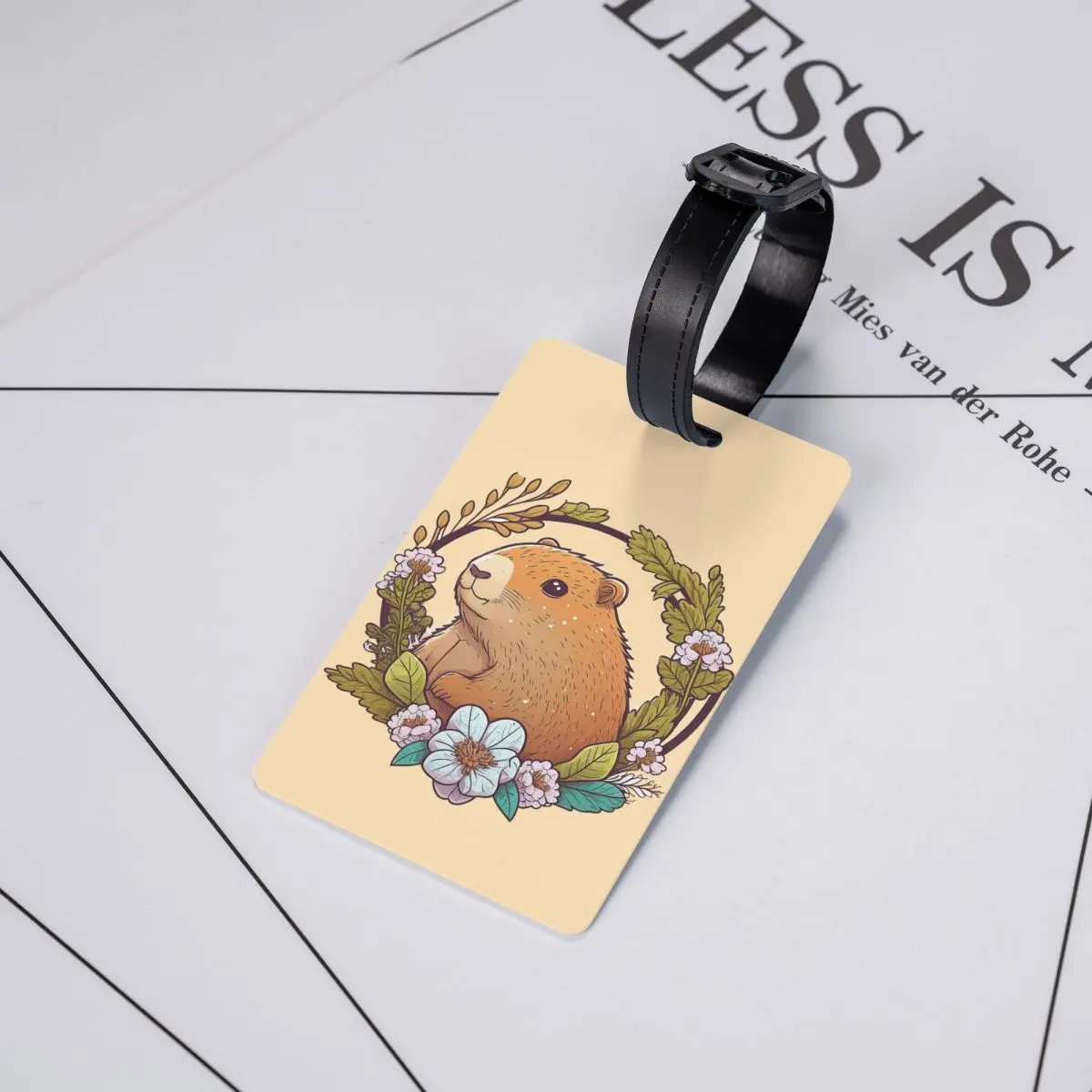 Gigante Cavy Capivara Bagagem Tags, Viagem Mala Privacidade Capa ID Label, Custom Bonito Animal ID Label