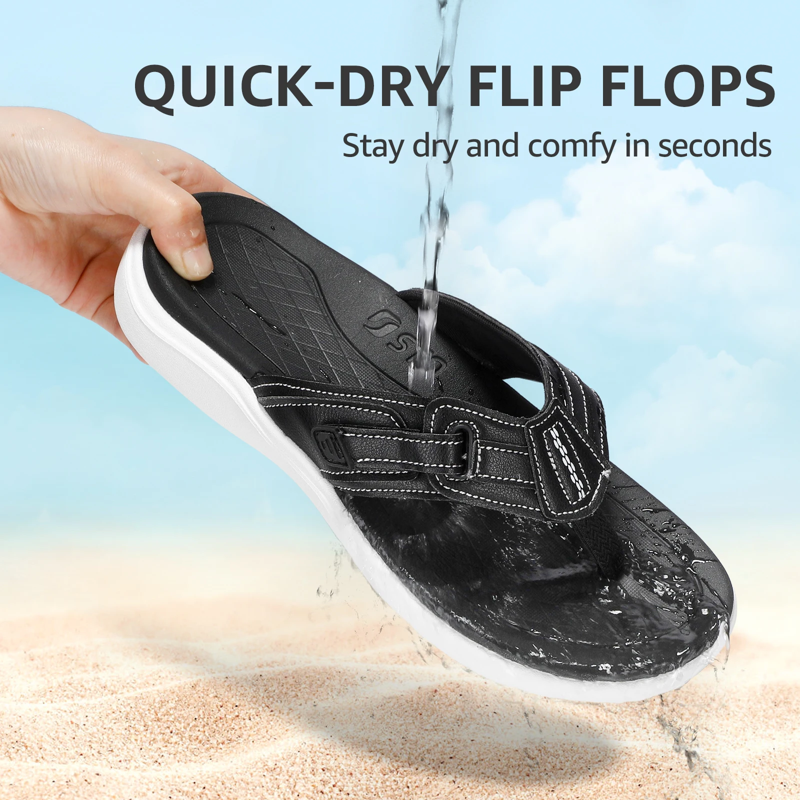 Orthopedic Flip Flops Women with Arch Support Adjustable Thong Sandals