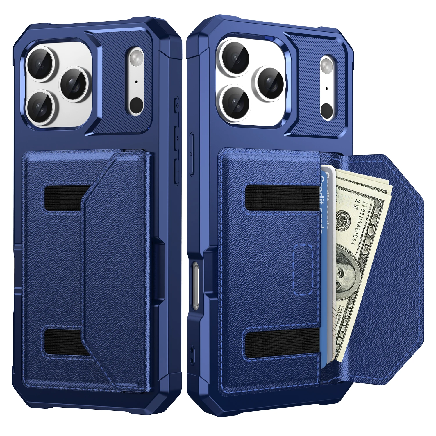 Für iPhone 17E Brieftaschen-Kartenfach-Halter Leder-Handyhülle für iPhone 18 17 16 15 14 13 12 Pro Max Stoßfeste Schutzhülle