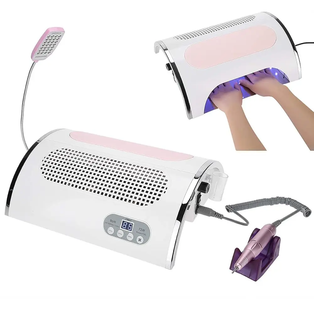 

All-in-One Nail Dryer, Vacuum Cleaner, and LED Light for Manicure and Art Dust Collection