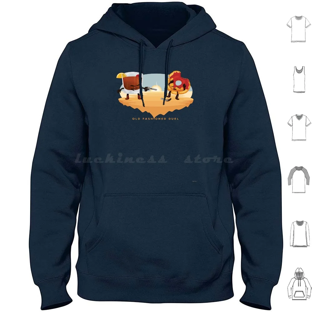 Old Fashioned Duel Hoodie cotton Long Sleeve Old Fashioned Old Fashion Duel Drink Cigar Classic Orange Cherry Ice Sugar