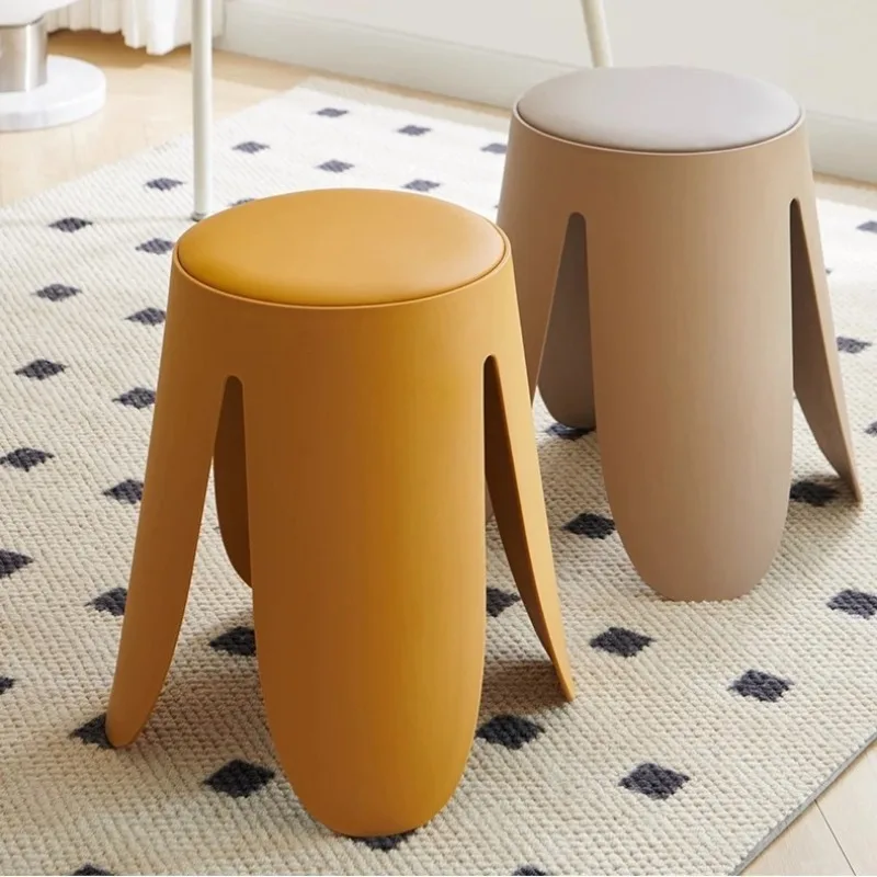 

Creative Petal Round Dining Stools Plastic Stool Thickened Household Stackable Low Stool Simple and Sturdy Leisure Shoe Chairs