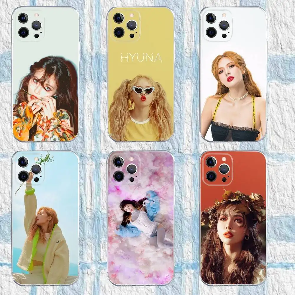 

Singer Kim H-HyunA Phone Case For iPhone 16,15,14,13,12,11 Pro,Max,Plus,X,XS,XR,SE,Mini Transparent Silicone Soft