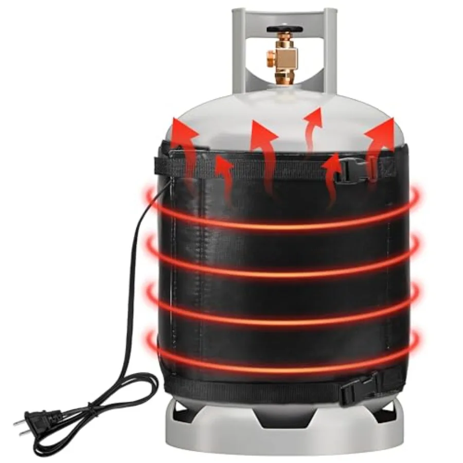 

Propane Tank Heater Blanket - 47.5 x 13.5" Gas LP Cylinder Warmer With Temperature Control 85-105F for 20 30 40 LB Tanks