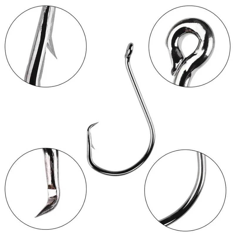 

20pcs Whit Box 6#-7/0# High Carbon Steel Deep Sea Barbed Cuttlefish Hooks Circular Warbler Hooks Fishing Supplies Carp Fishing