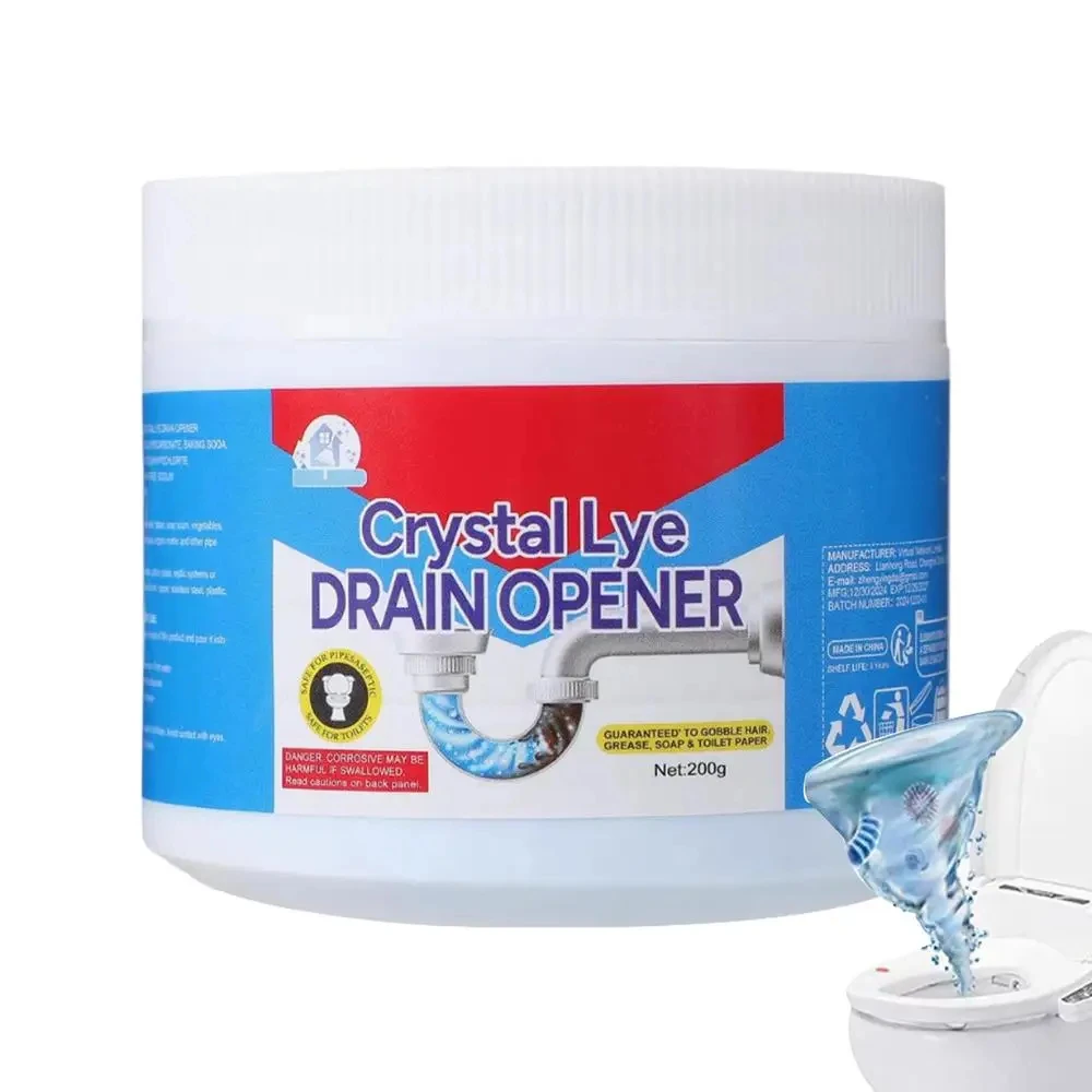 Drain Pipe Unclogging Agent for Cleaning Kitchen Drainage Pipes Lye Sodium Hydroxide Opens Bathroom and Kitchen Sinks Drains