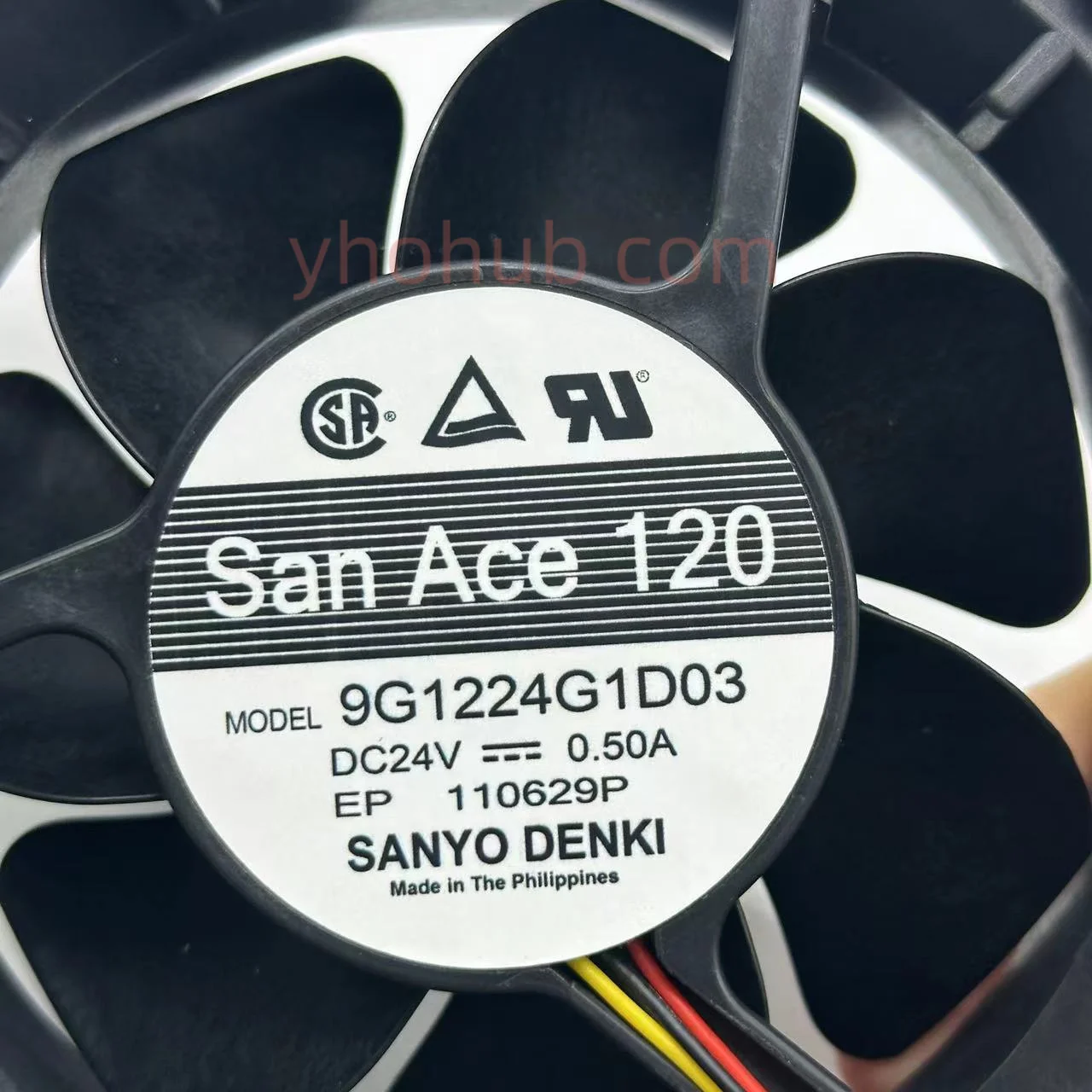 Sanyo Denki 9G1224G1D03 DC 24V 0.50A 120x120x38mm 3-Wire Server Cooling Fan