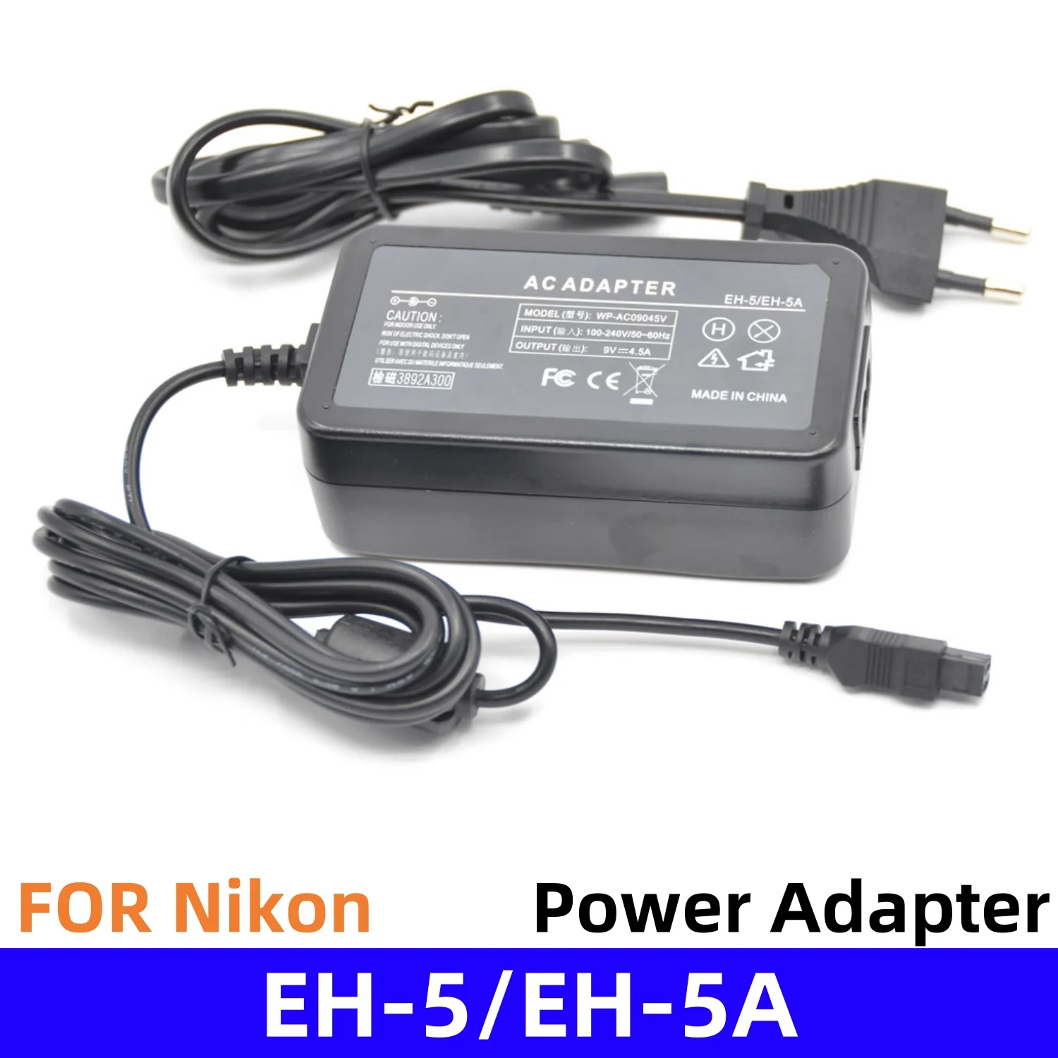 

New EH-5A Power Adapter EH-5 EH5 EH-5B Camera AC Charger Supply For Nikon D300 D300S D700 D100 D90 D80 D70 D70S D50 Cameras