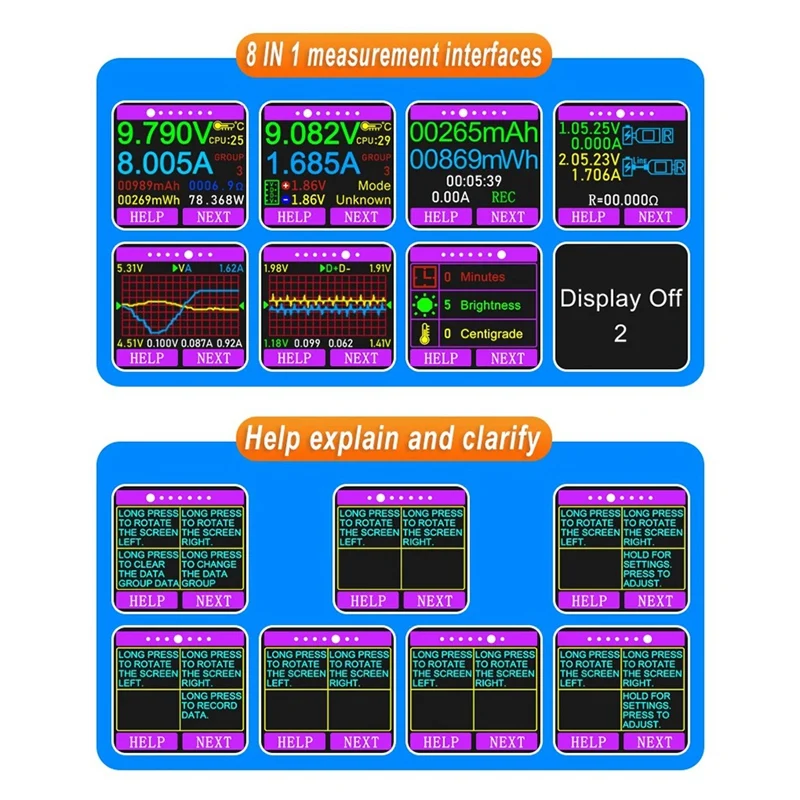 AT02-USB Tester Type-C PD Digital Voltmeter DC Voltage Current Meter Ammeter Detector Power Bank Capacity Charger A3 8A 240W