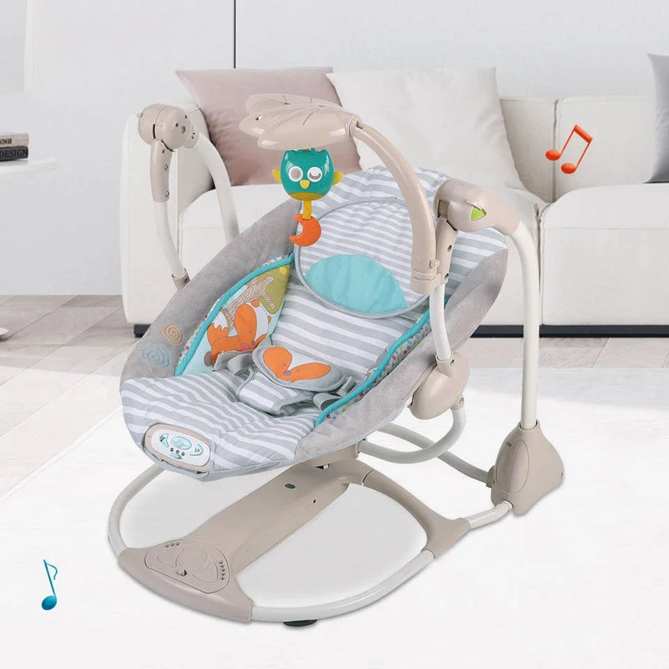 Baby Rocking Chair Multi-functional 2 in 1 Electric Baby Toy Cradle Swing Baby Bouncer and Rocker Chairs Girls Gift Toys