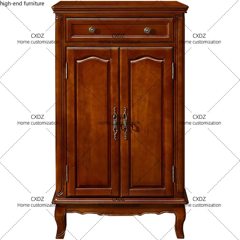 All solid wood shoe cabinet, living room partition, narrow and ultra-thin entrance, small cabinet at the door of the home