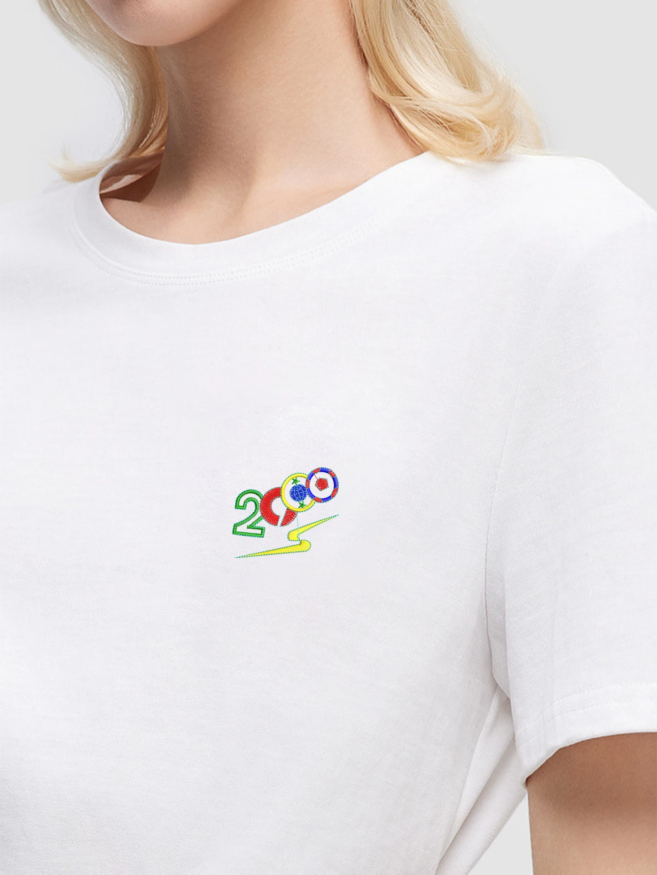 Vintage Men & Women 2000 Embroidered T-Shirt – Soft Cotton T-Shirts with Luxury Embroidery for Street Style